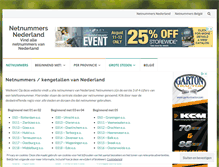 Tablet Screenshot of netnummersnederland.nl